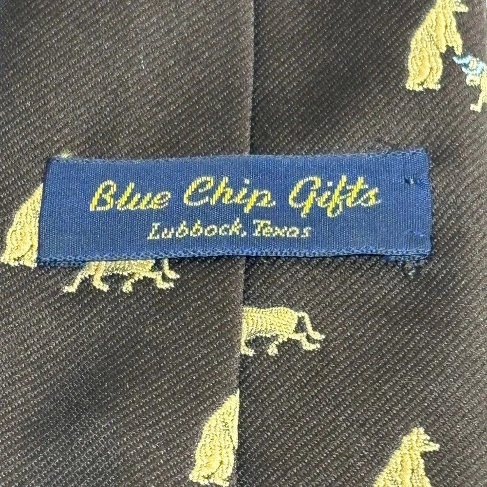 Blue Chip Gifts Necktie Mens OS Brown‎ Bull and Bear Finance Tie Stock Market